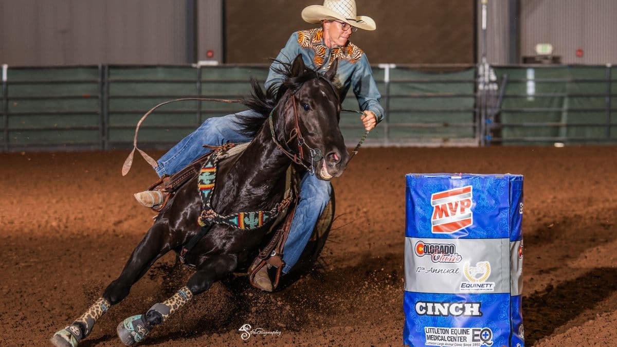 Lora Nichols barrel racing Colorado Classic