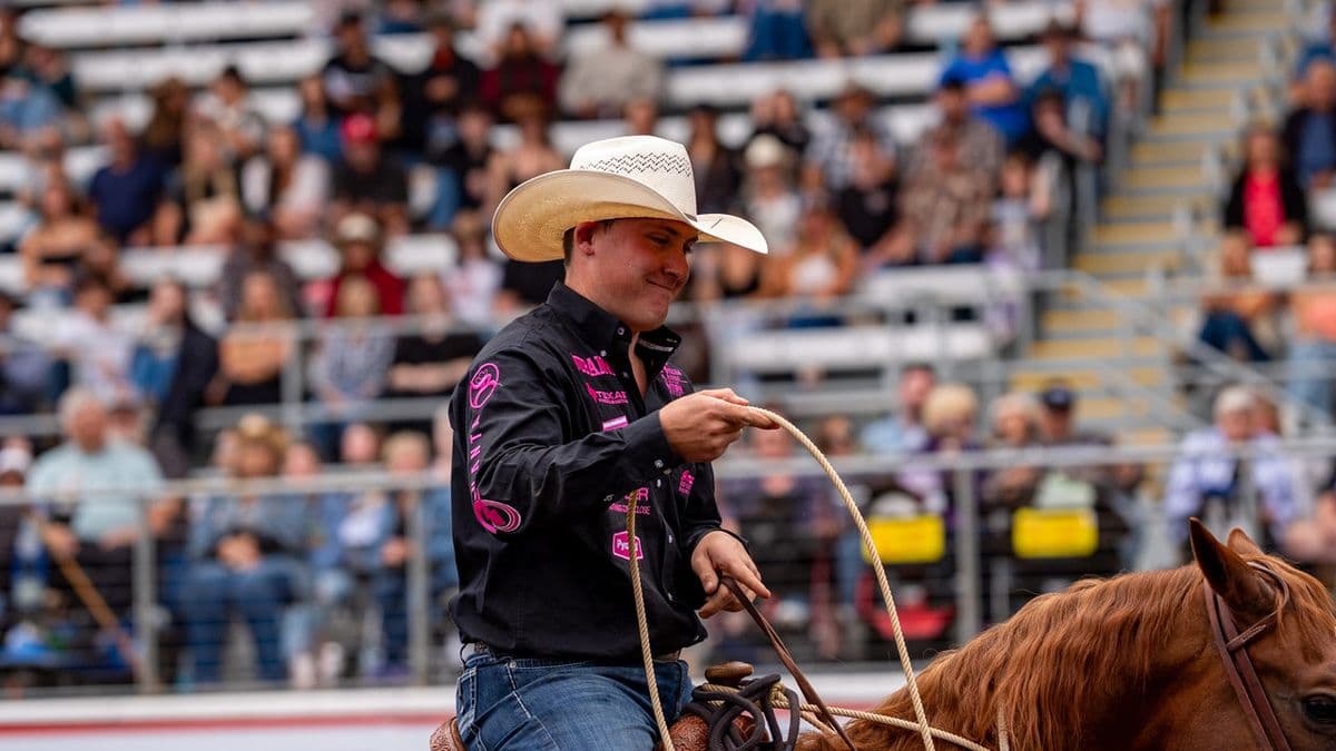 Riley Webb smiling after his 7.9 second winning run in Puyallup