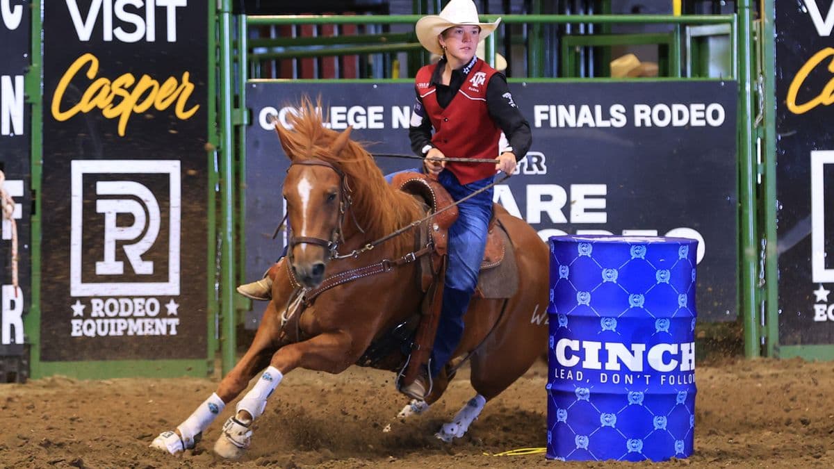 Devin Young turning a barrel at CNFR