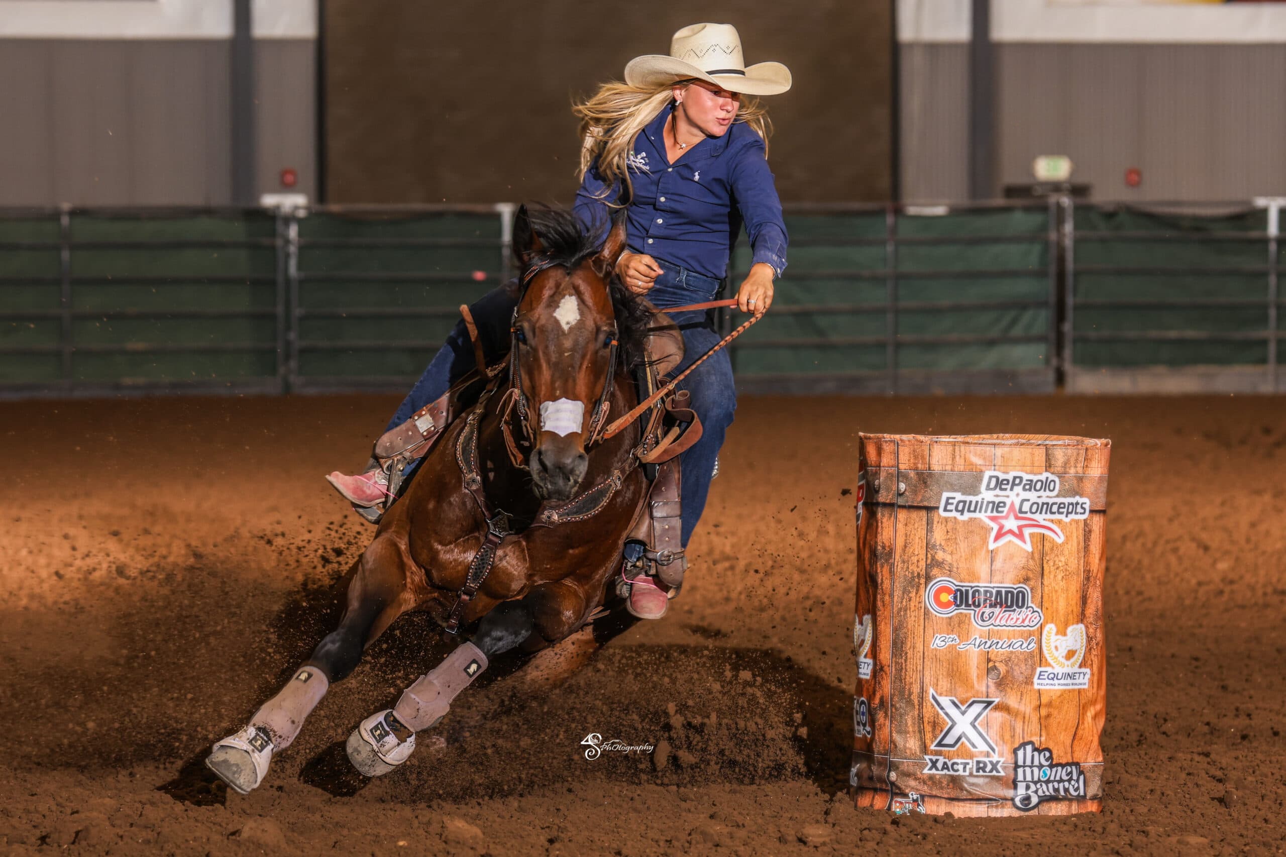 Brooklyn Stallone turning a barrel