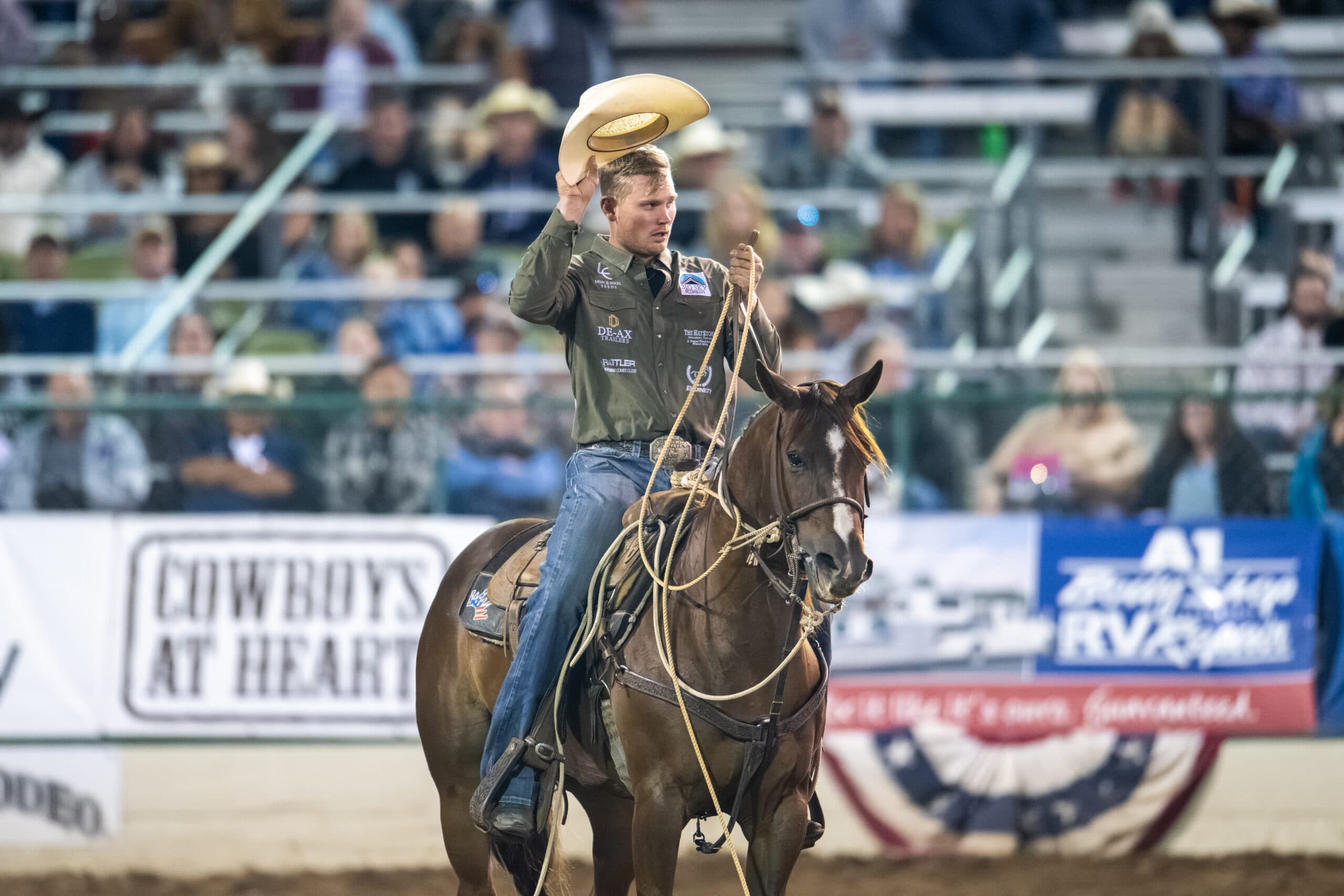Bryce Derrer tipping his hat in Reno.