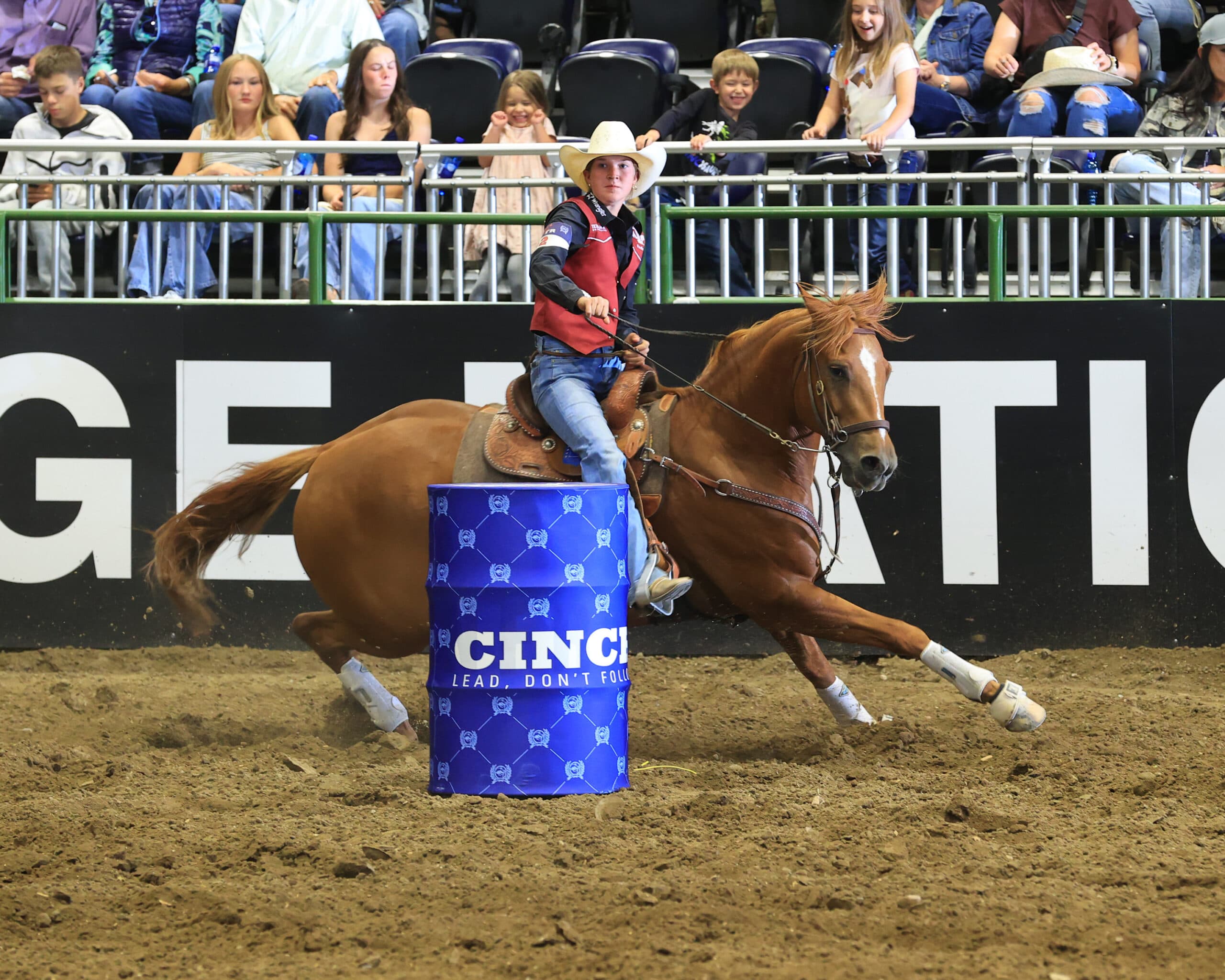 Devin Young turns a barrel at CNFR