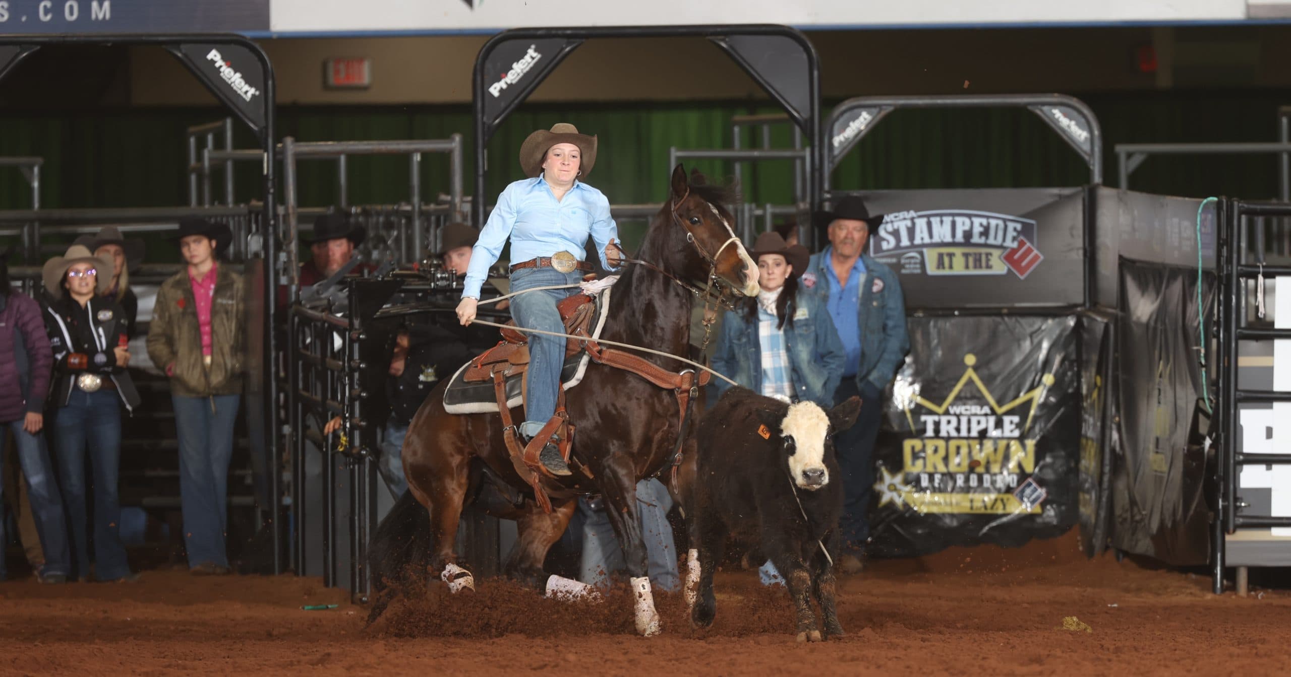 Bleu Hall comes from an Oklahoma family that runs stocker cattle—and her love to go fast and work with cattle made breakaway an easy choice.