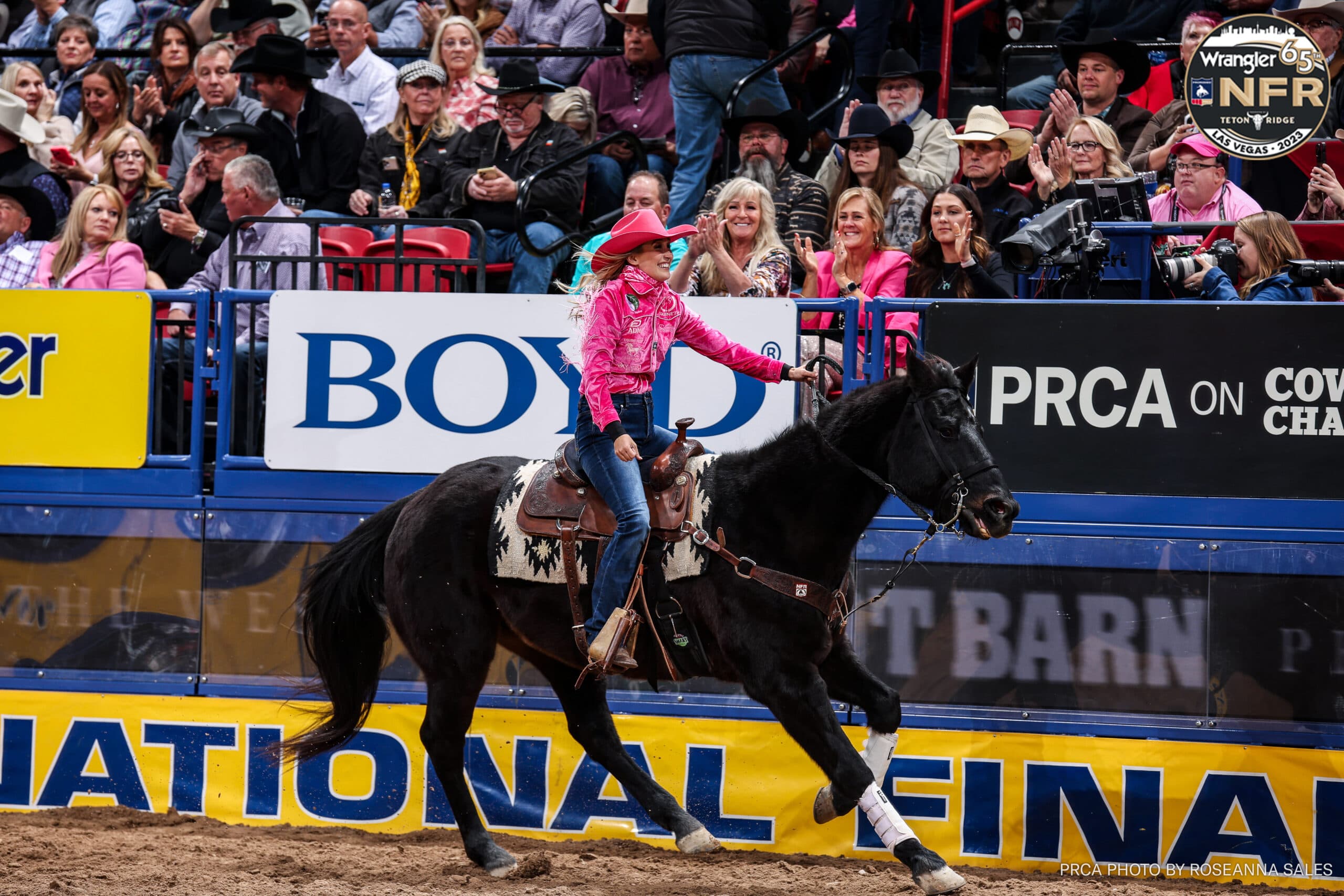 Sissy Winn NFR barrel racing victory lap