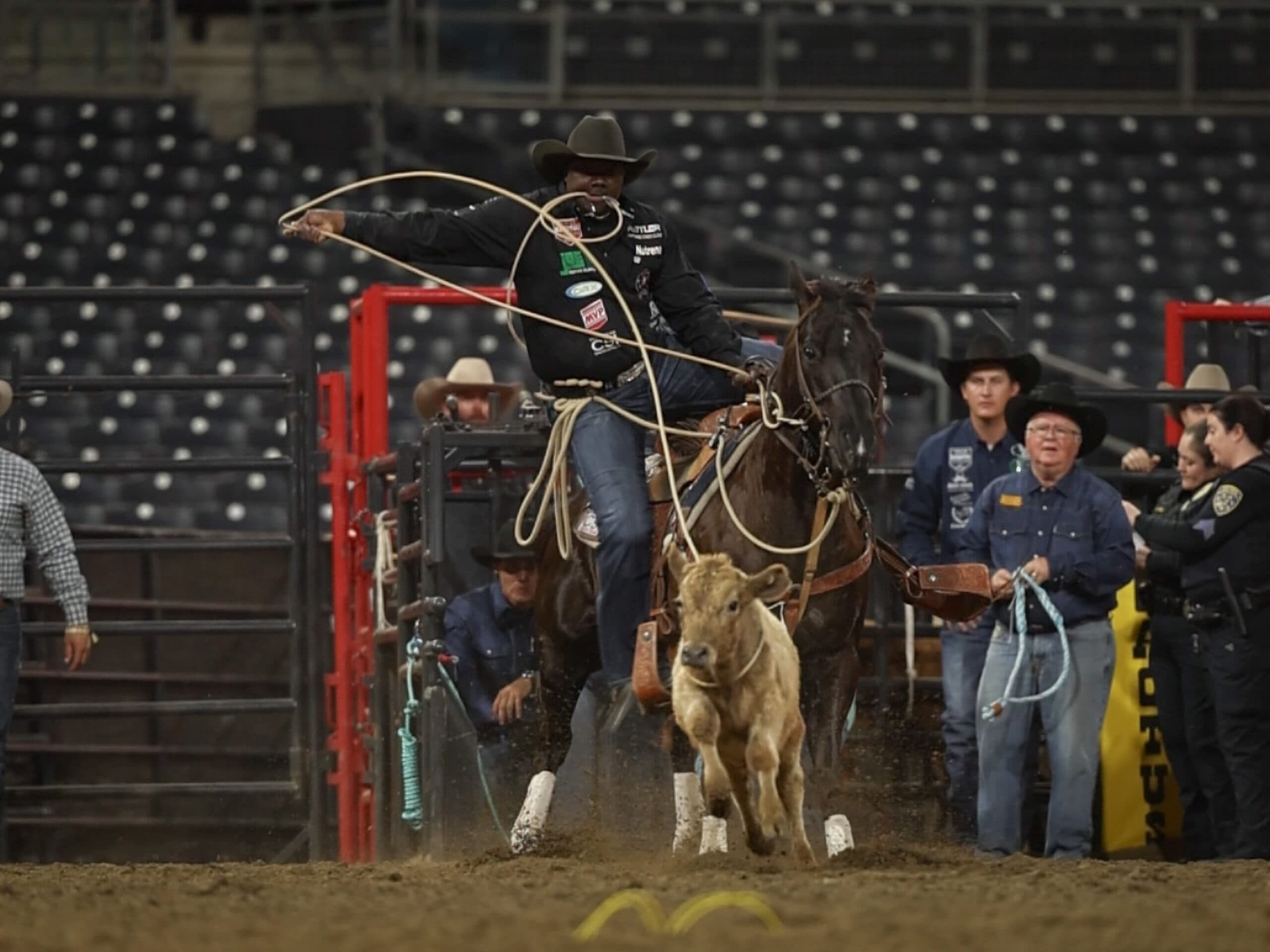 John Douch aboard Tomcat at the 2026 San Diego Rodeo.