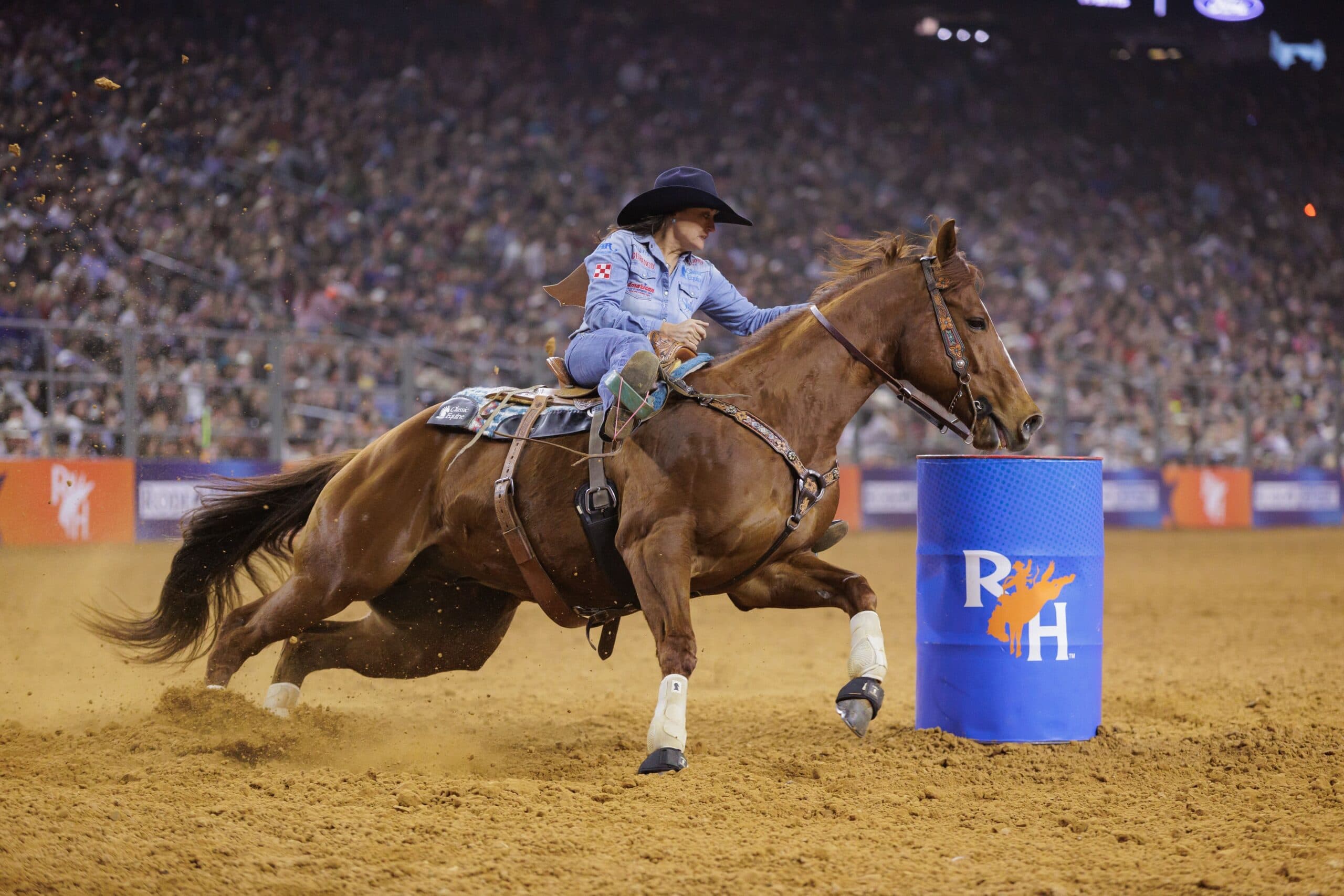Jordon Briggs turns a barrel at RodeoHouston.