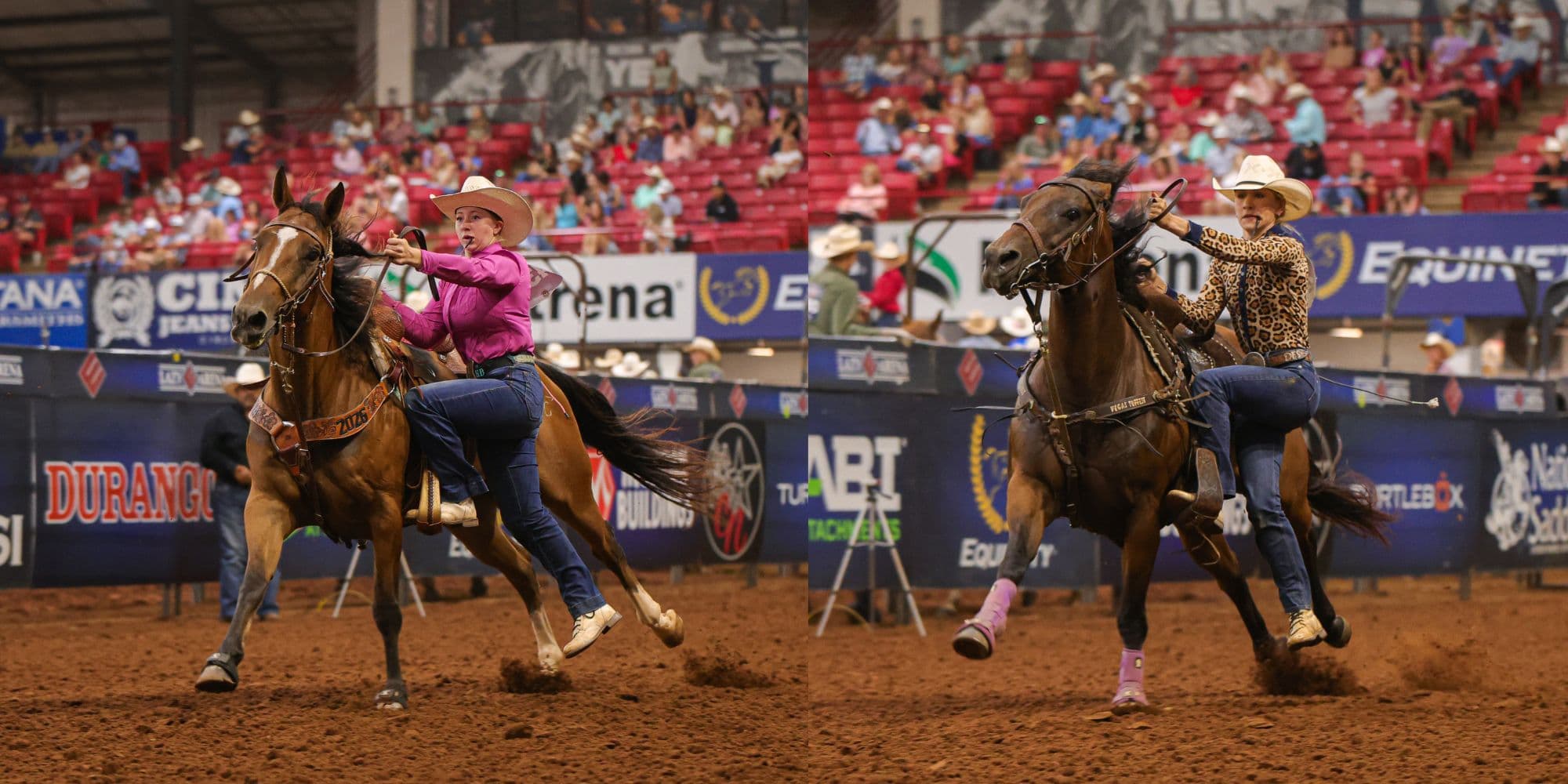 dual picture of drew ellen stewart and naomi beaton both winning the goat tying at the wcjr 2026