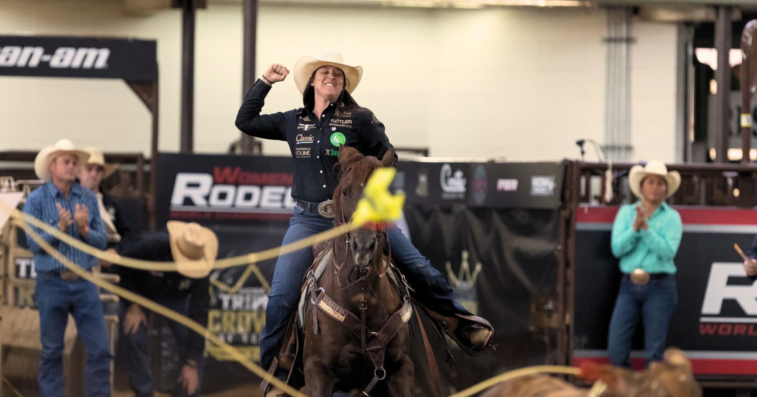 Kelsie Domer battled through the qualifying rounds to emerge victorious in the breakaway at the 2023 Women's Rodeo World Championship.