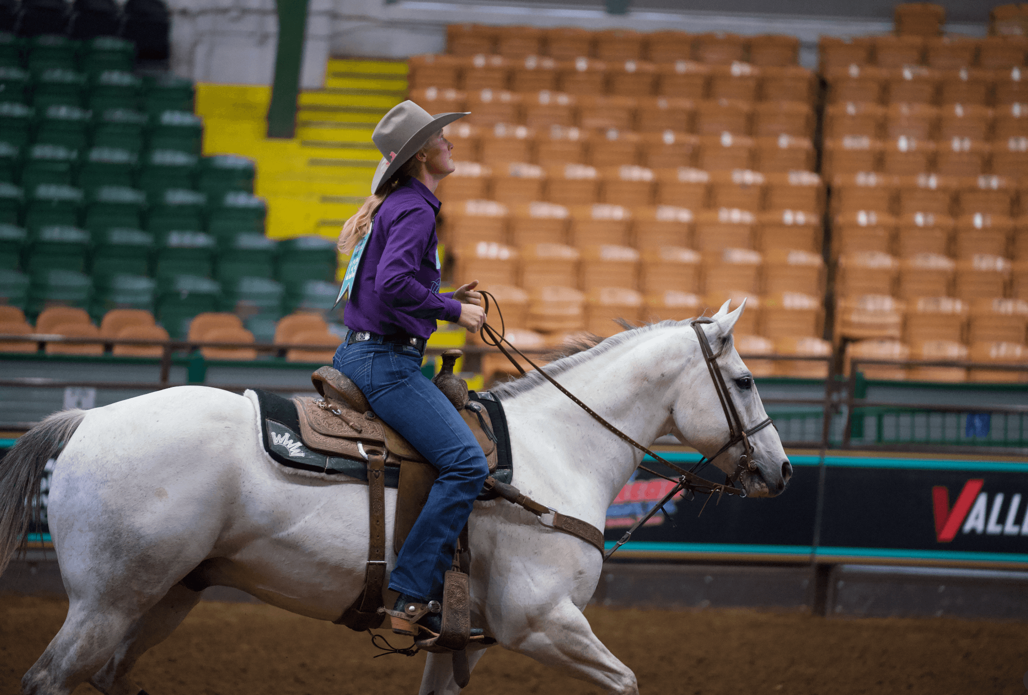 Rylee George trots out of an arena