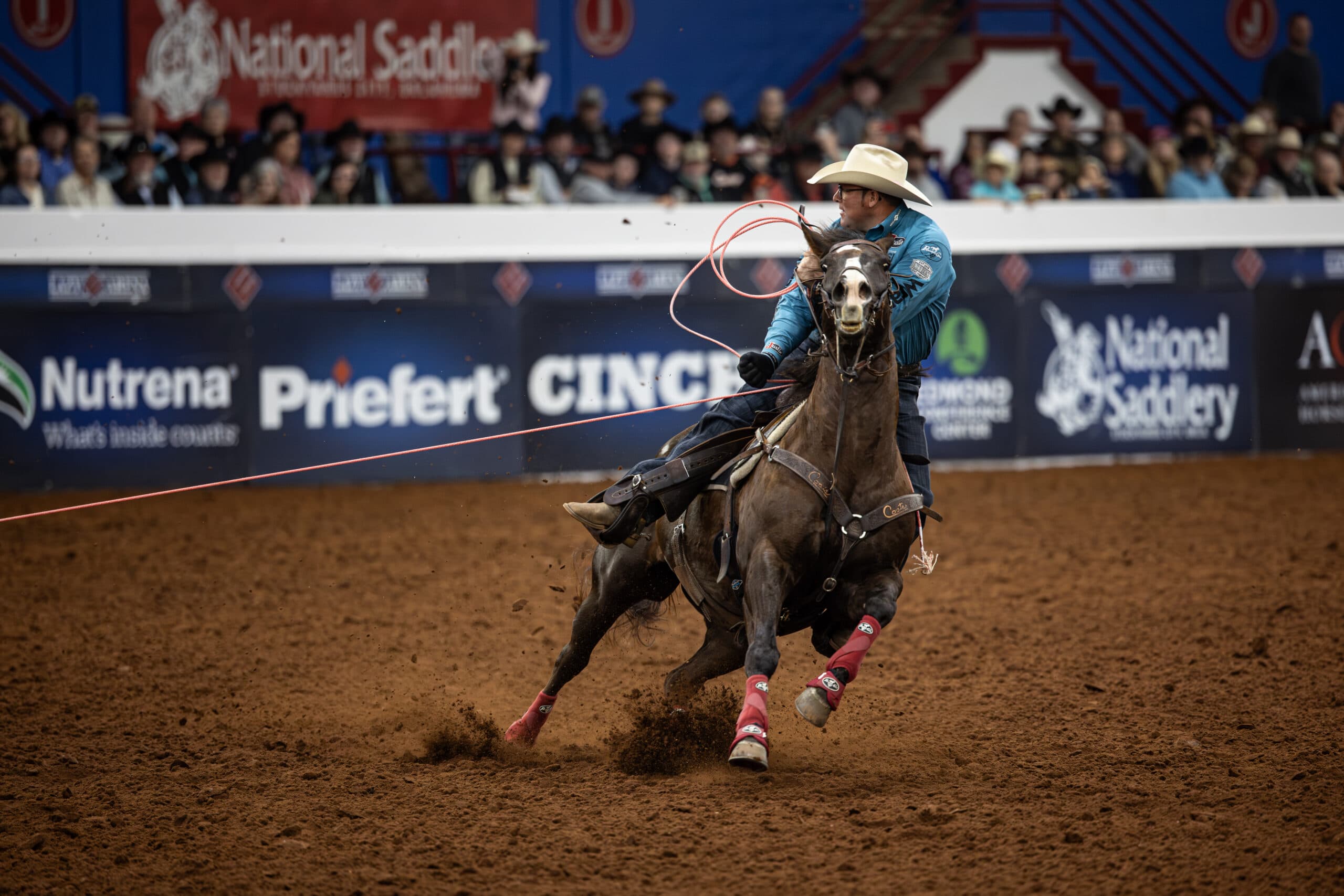 Coleman Proctor turns a steer