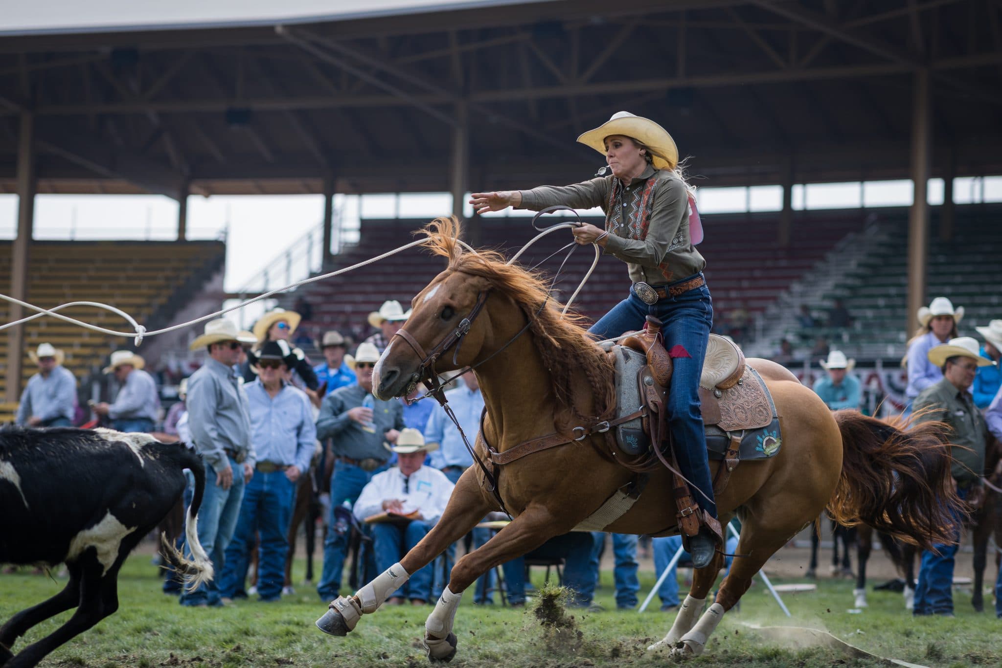 Jordan Minor and Mojo the One-eyed breakaway horse