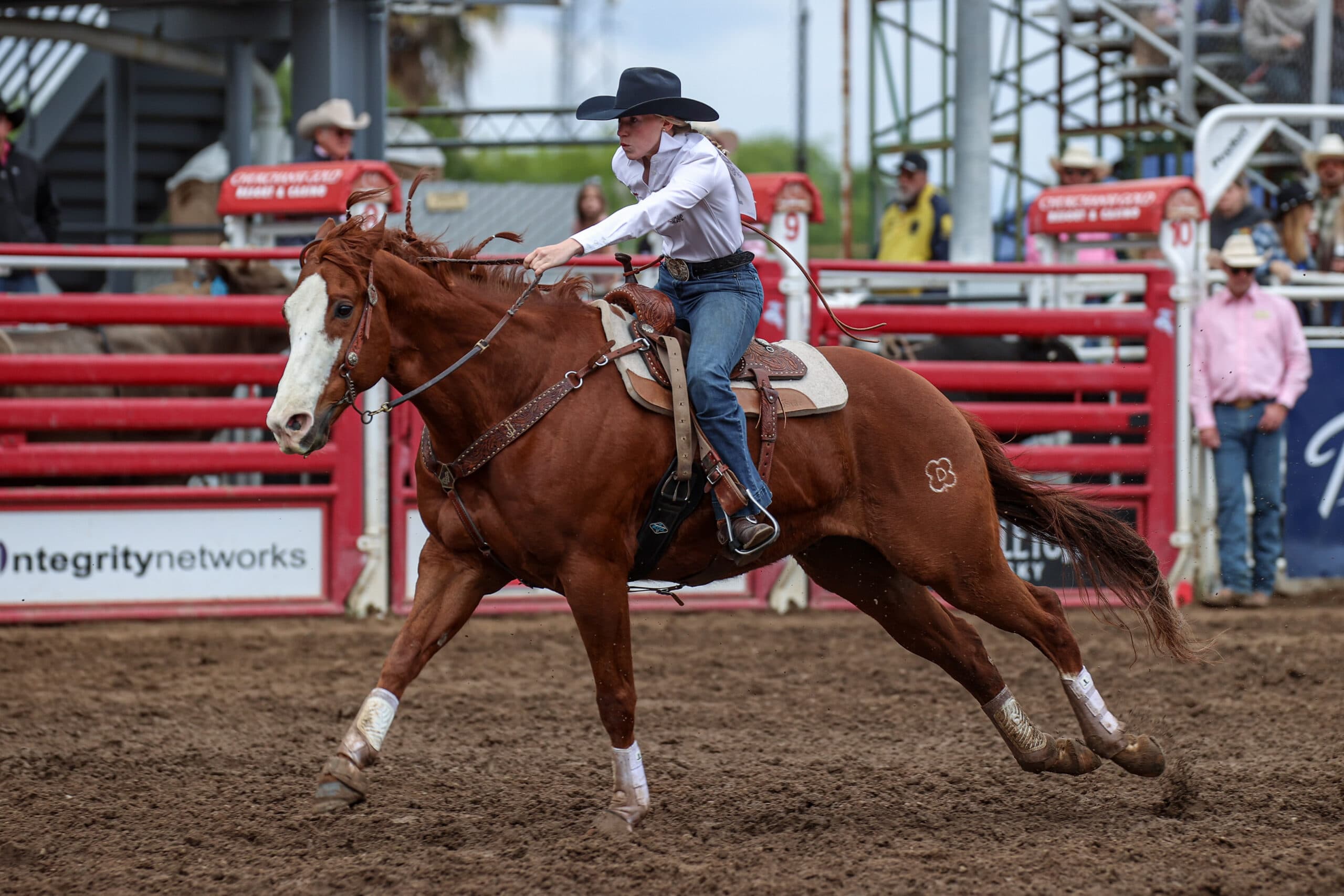 Morgan Bagnell runs her barrel horse