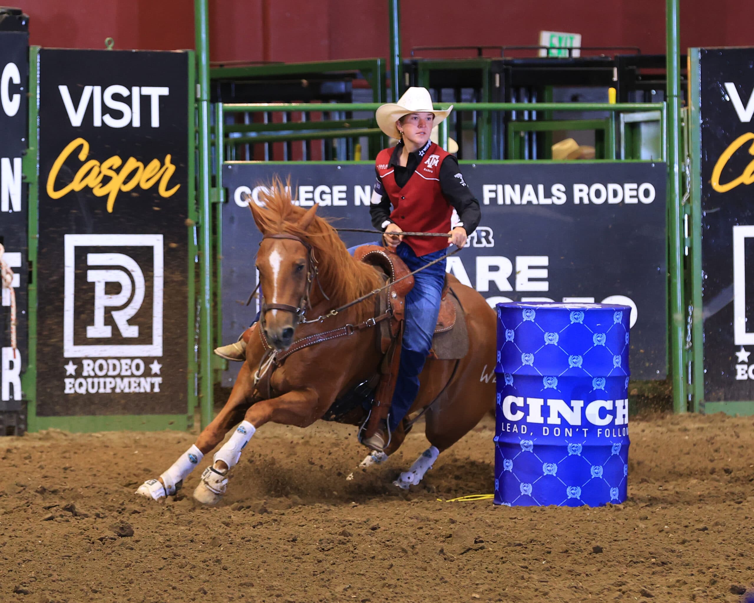 Devin Young turning a barrel at CNFR