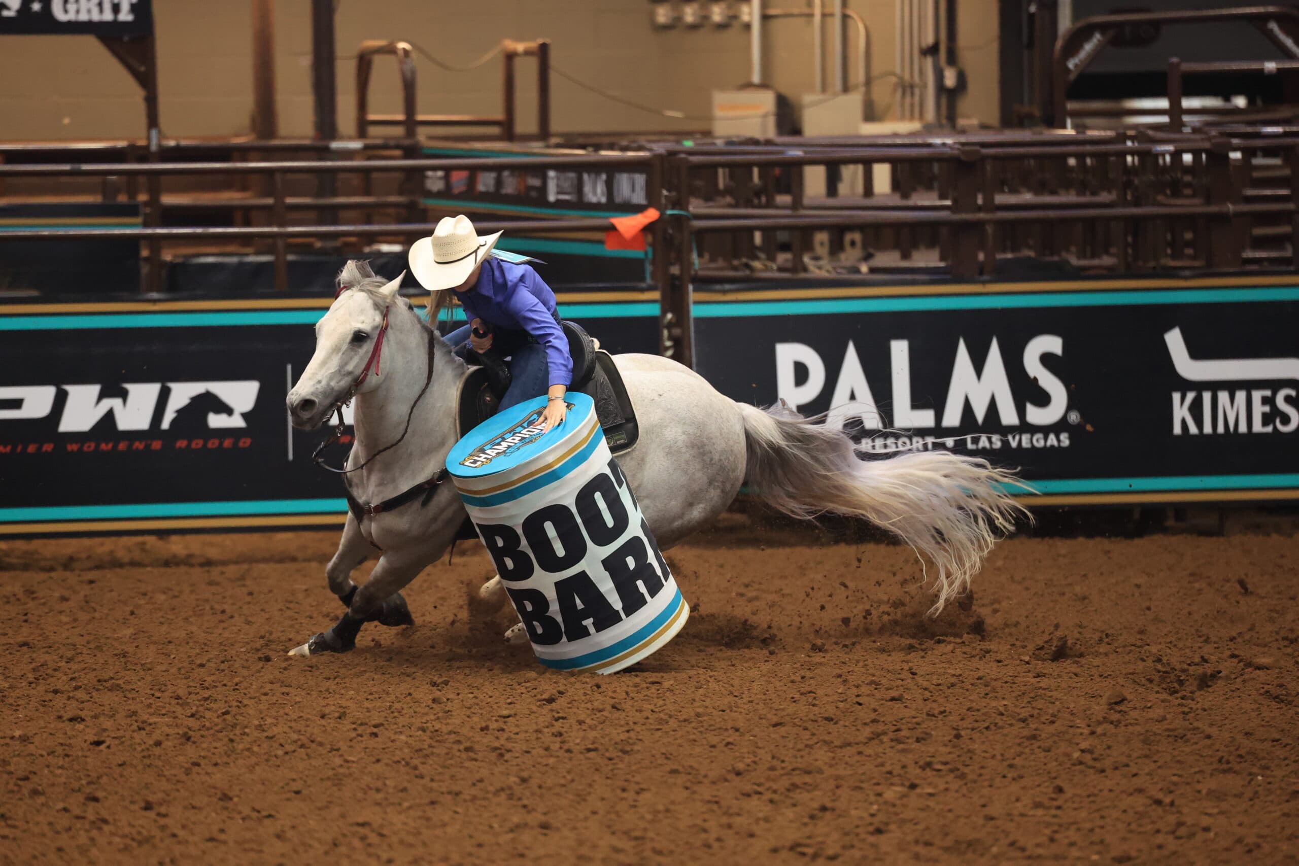Bella Skinner saves a barrel that's about to fall