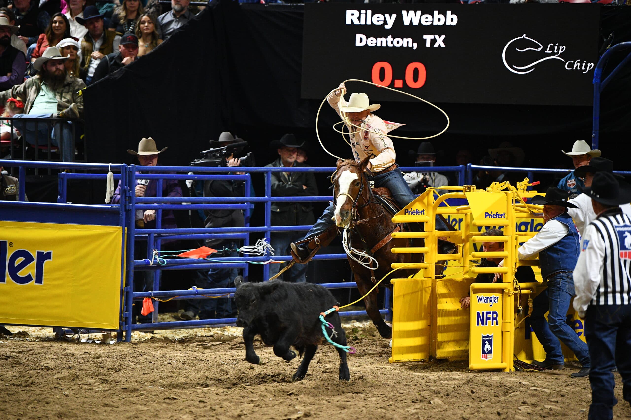 Riley Webb roping at the NFR