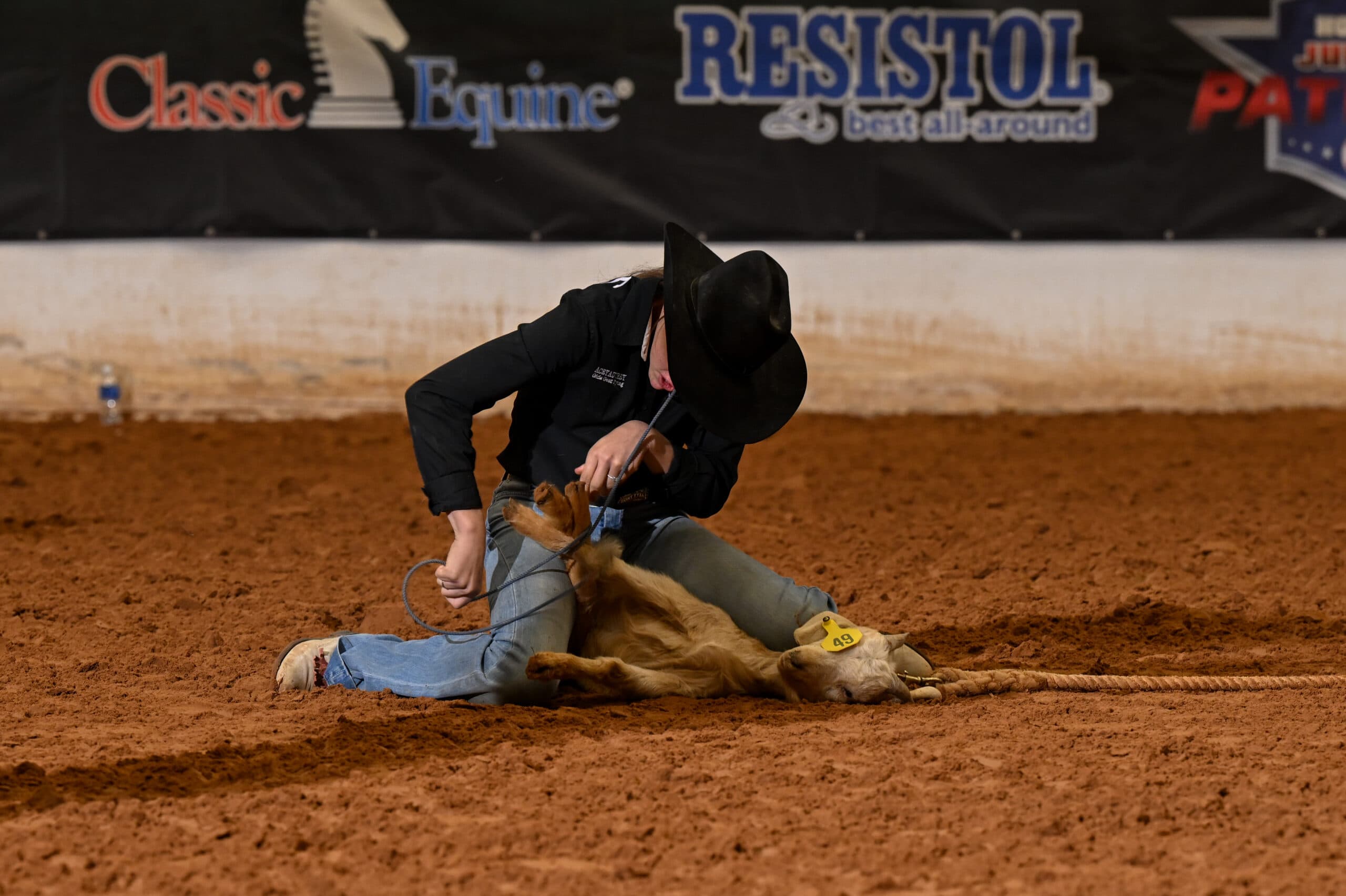 Acey Autrey the 2025 WCJR youth Goat Tying Champion